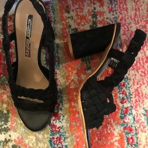 Black suede sandals